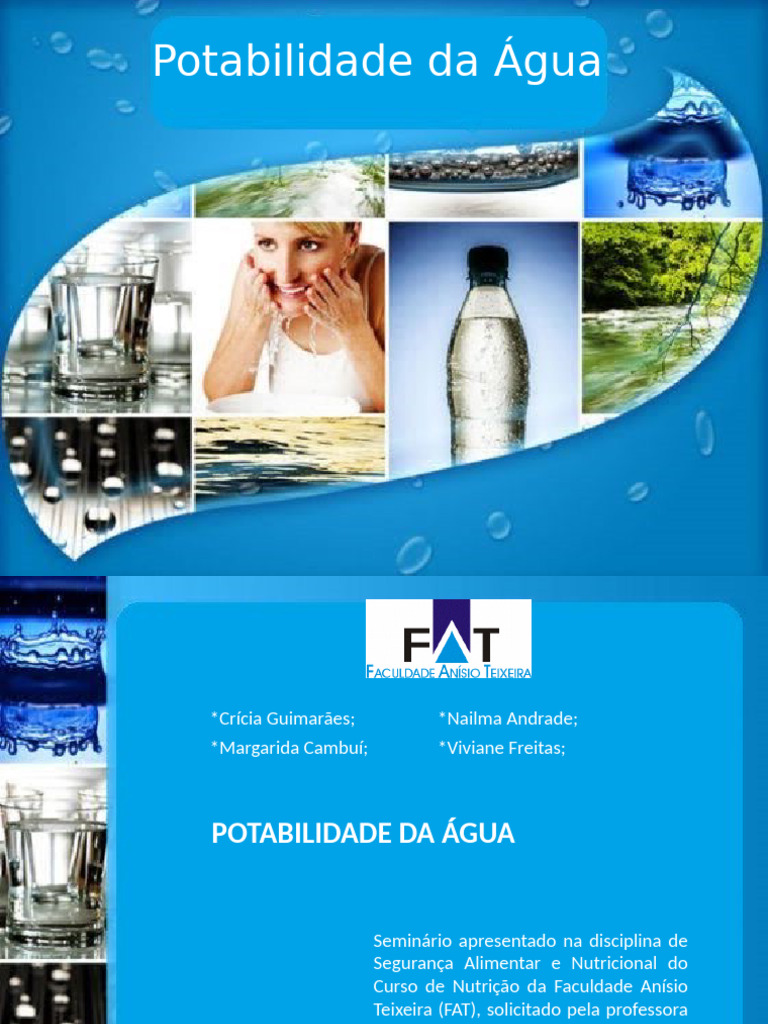 Importância da Potabilidade da Água | PDF | Química | Água potável