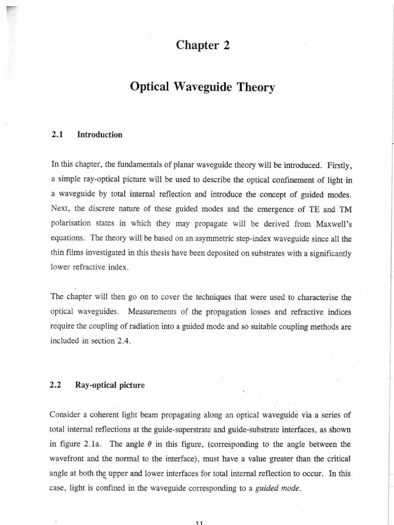 Chapter 2 Optical Waveguide Theory PDF