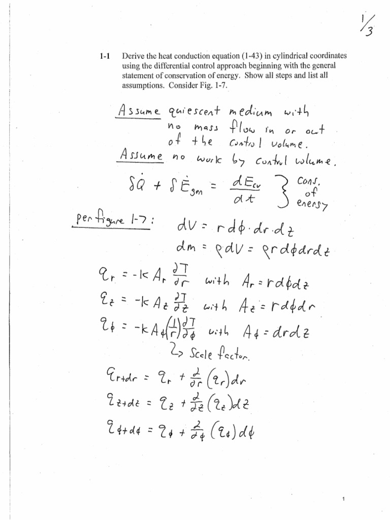 Heat Conduction in Cylindrical Coordinates | PDF | Heat Transfer ...