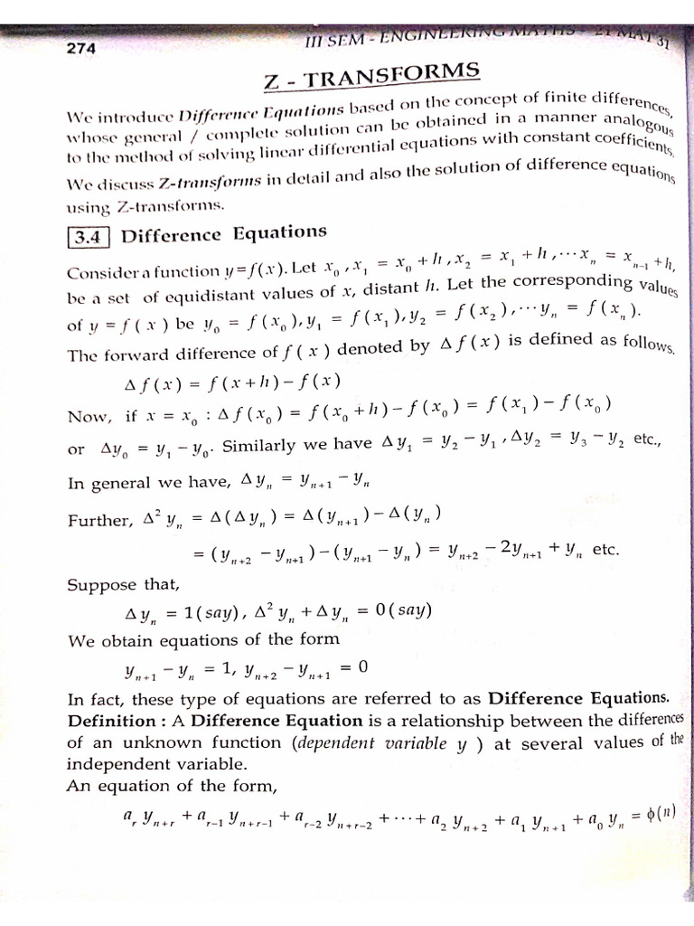 Z - Transforms Notes Module - 3 | PDF