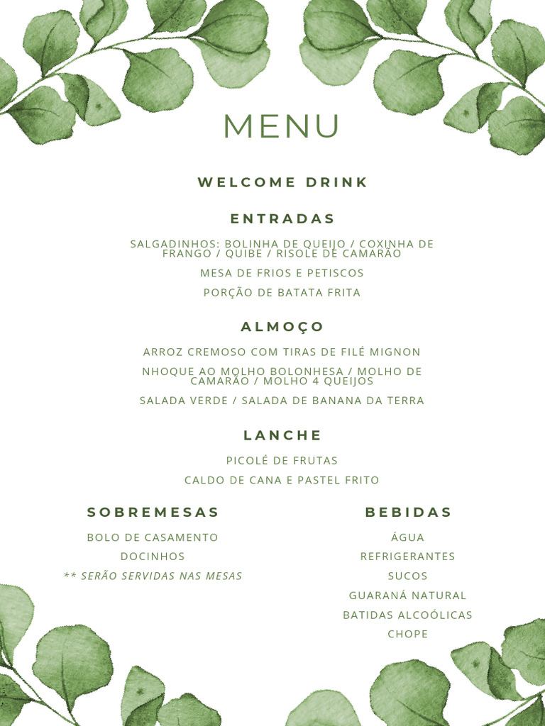 Modelo de Menu Porta Retrato Mesa Buffet - Ajustado | PDF