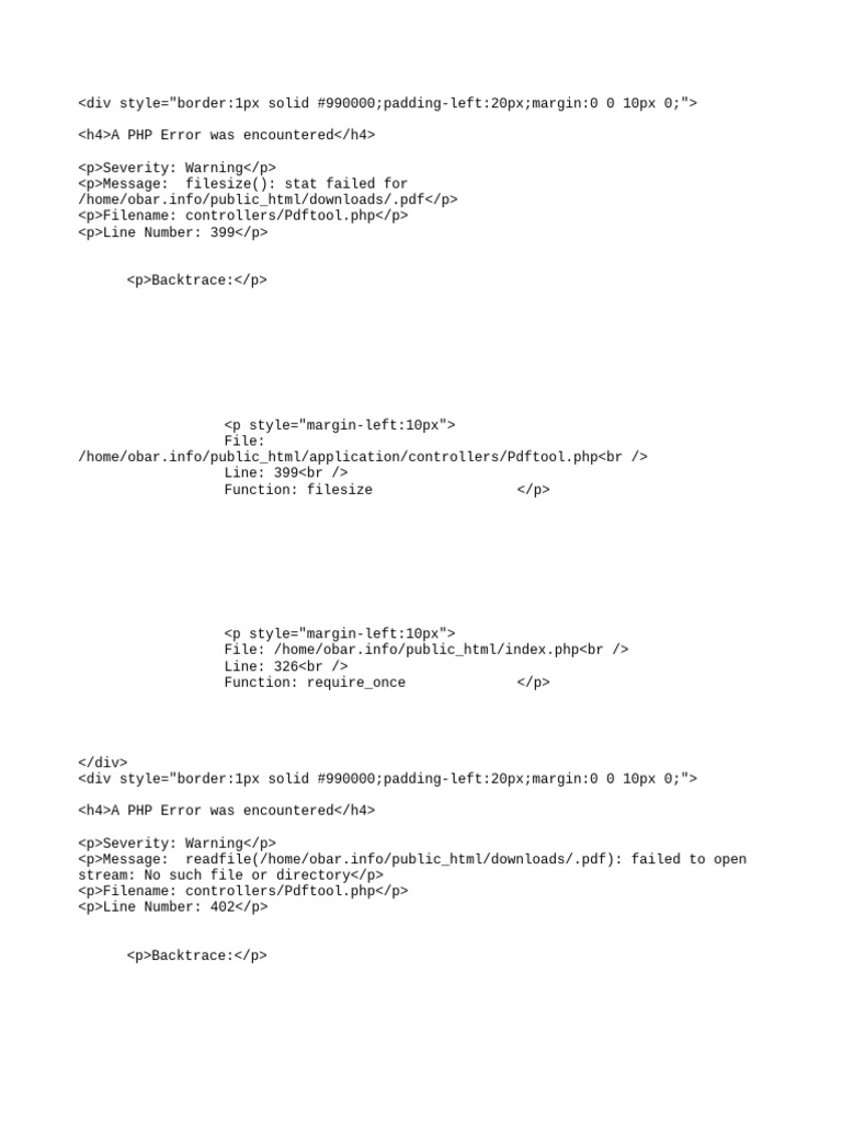 PHP File Access Errors in Pdftool | PDF