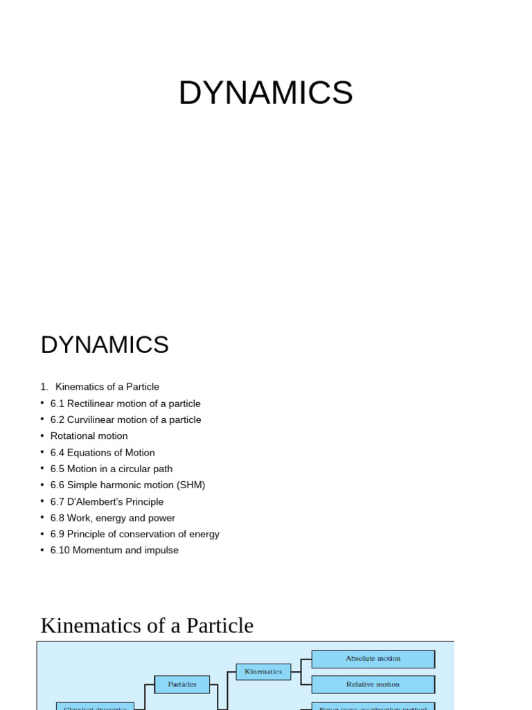 Dynamics: Kinematics and Motion Principles | PDF | Acceleration | Velocity