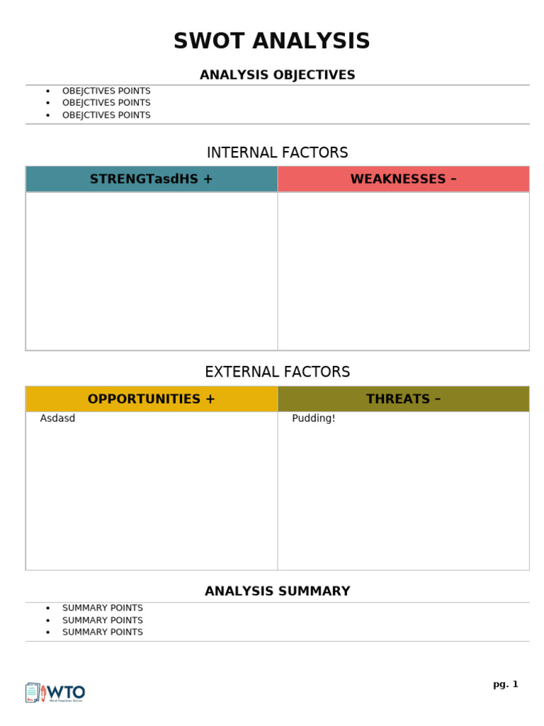 WTO-SWOT Analysis-863gx7fug-06-23-011 | PDF