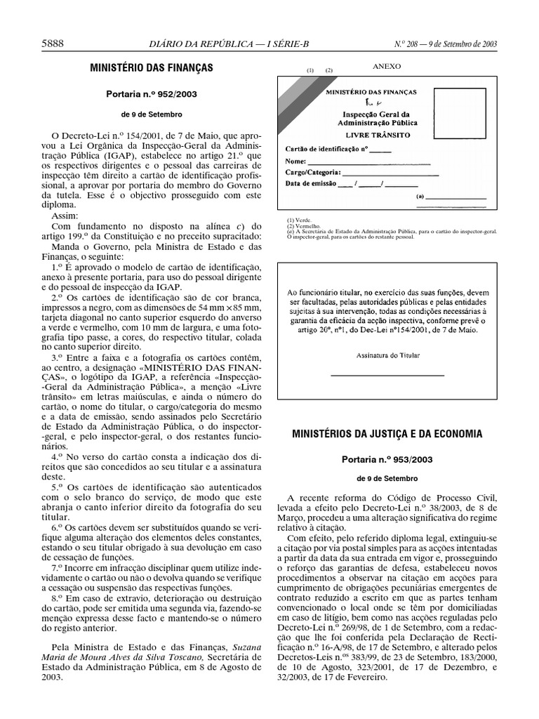 Port953-2003 | PDF | Ministério (departamento governamental ...