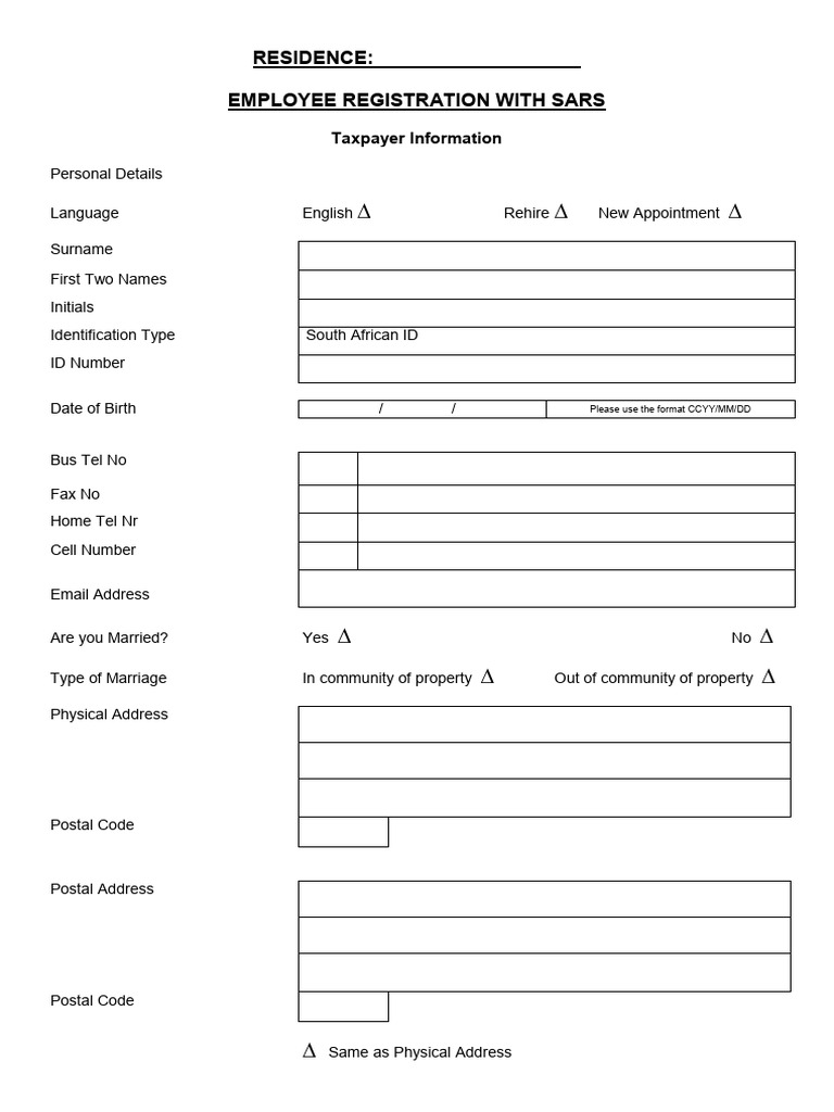 Employee Registration With Sars1 | PDF