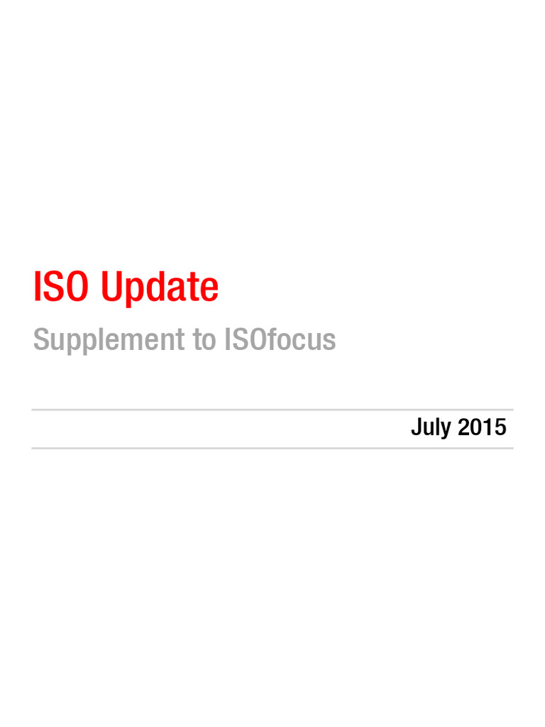 ISO Standards Update - July 2015 | PDF | International Organization For ...
