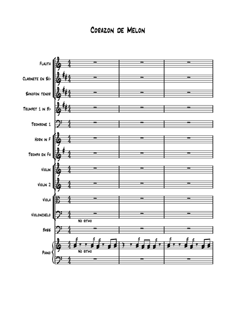 Corazon de Melon (Full Score) - Copia - Score and Parts | PDF