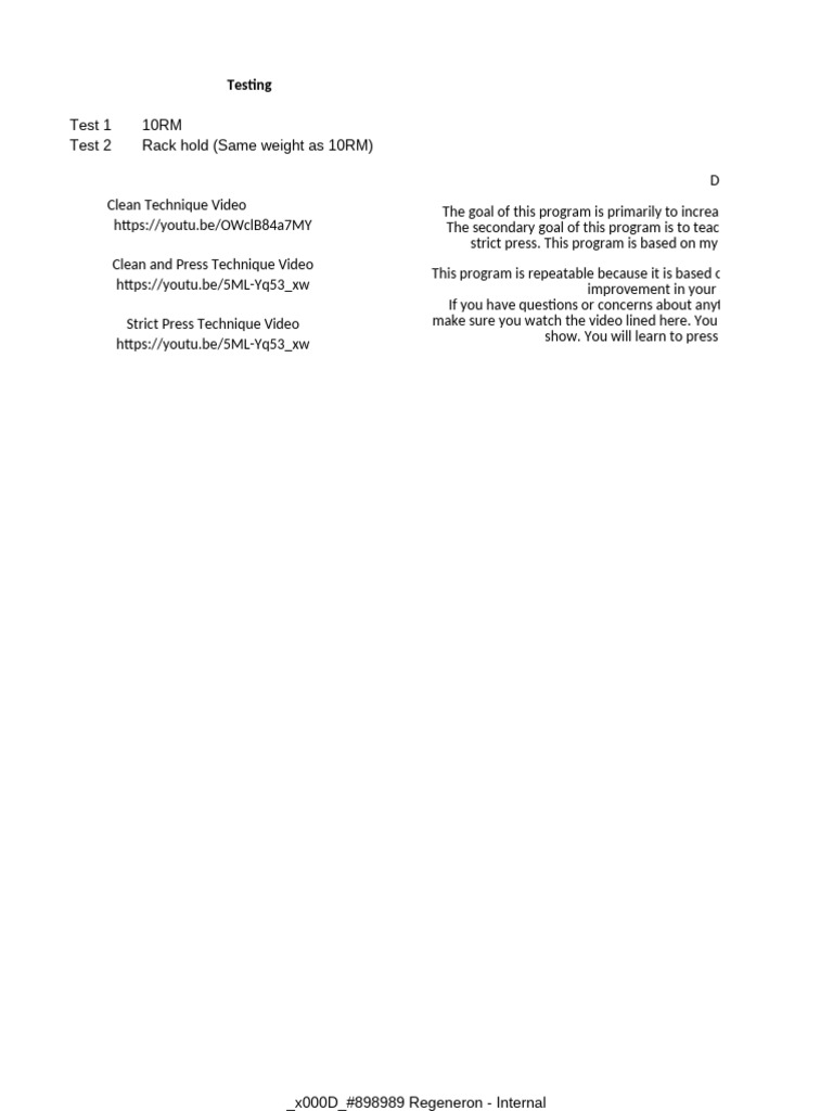 Strict Press Program | PDF | Physical Fitness | Athletic Sports