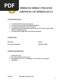 GROWING UP SPIRITUALLY
