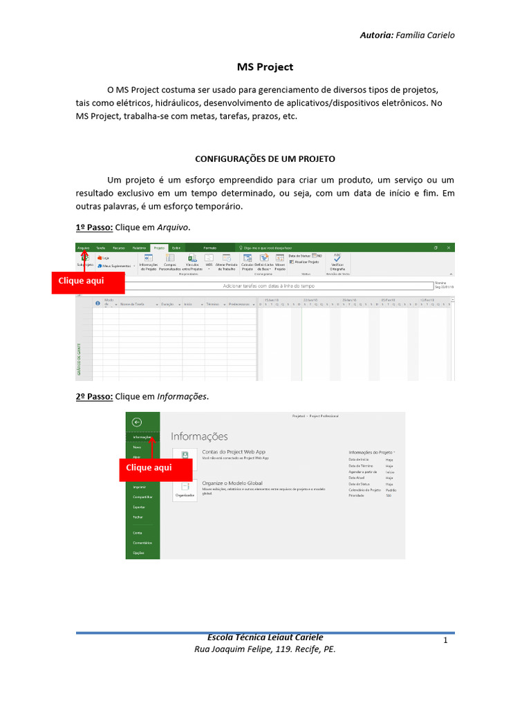 Guia Prático MS Project | PDF | Tempo