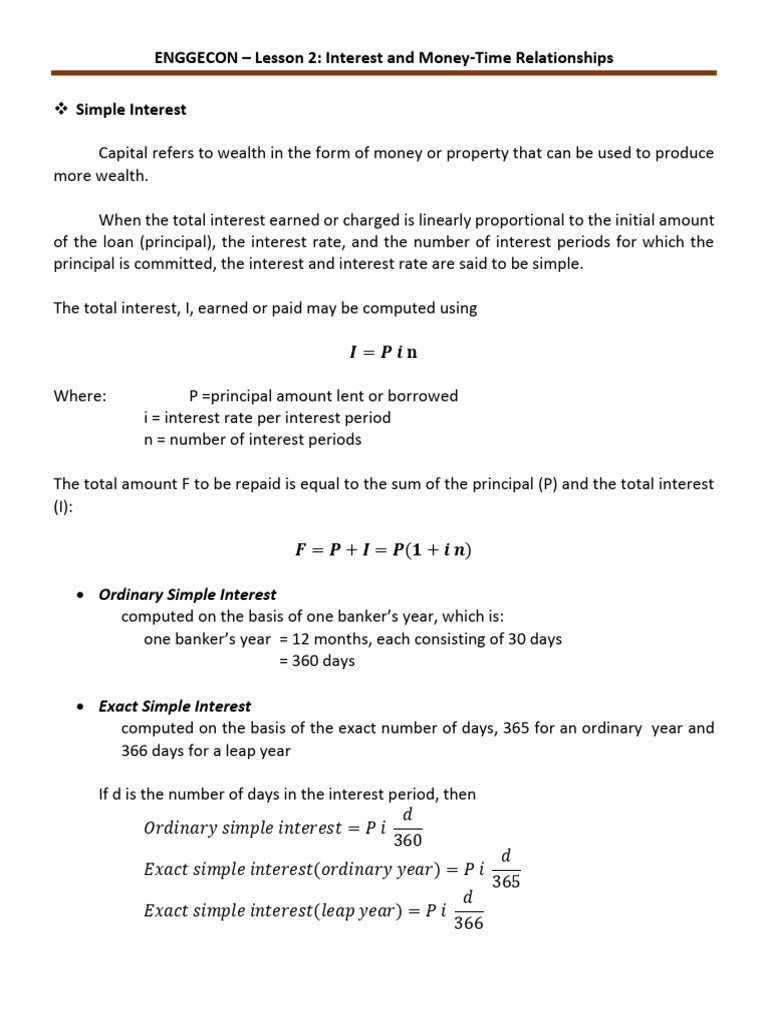 Interest and Money-Time Relationship | PDF | Interest | Interest Rates