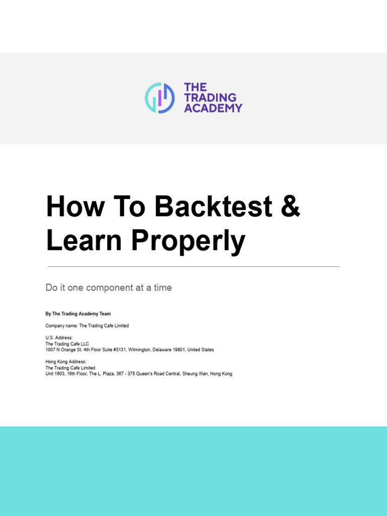 How To Backtest & Learn Properly | PDF | Demand | Prices