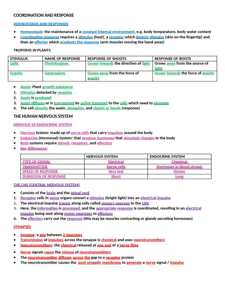 Homeostasis and Response Mechanisms | PDF | Stimulus (Physiology ...