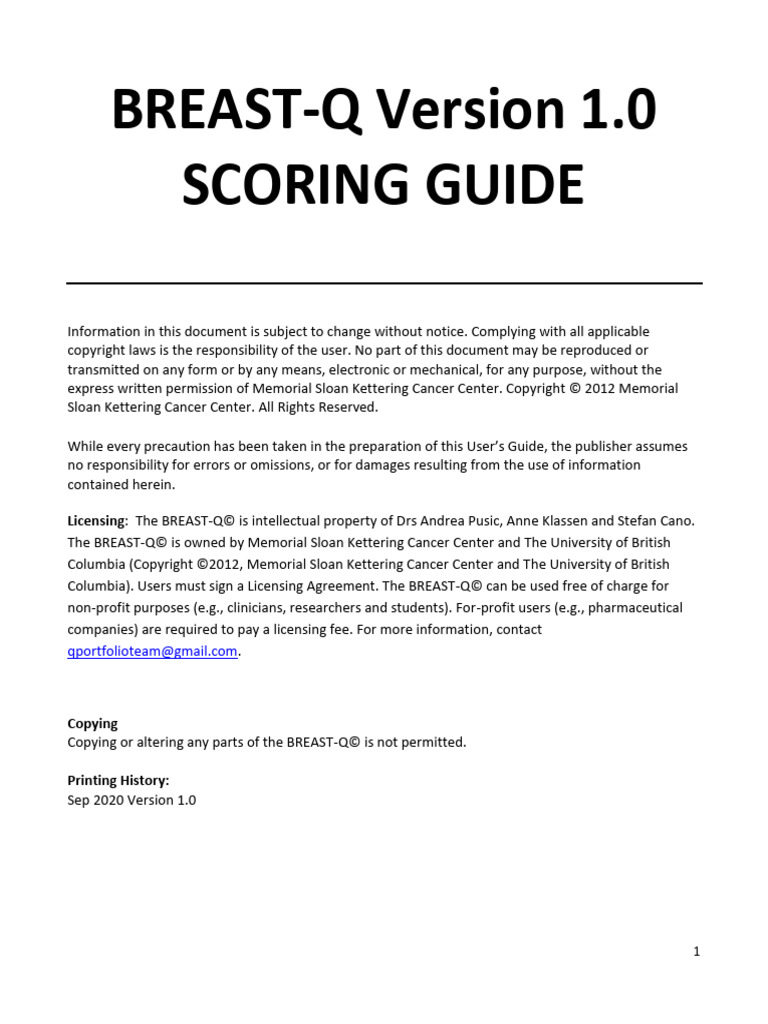 Breast-Q Qscore Manual | PDF | Microsoft Excel | Computer File