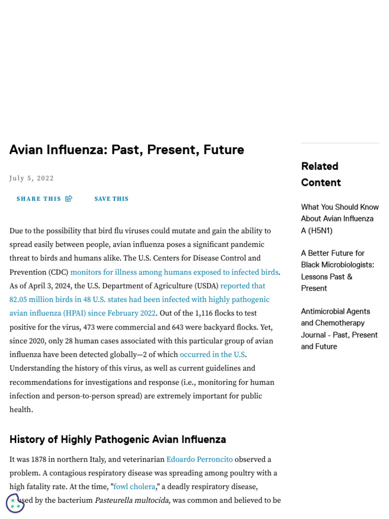 Avian Influenza: History and Impact | PDF | Avian Influenza | Influenza ...