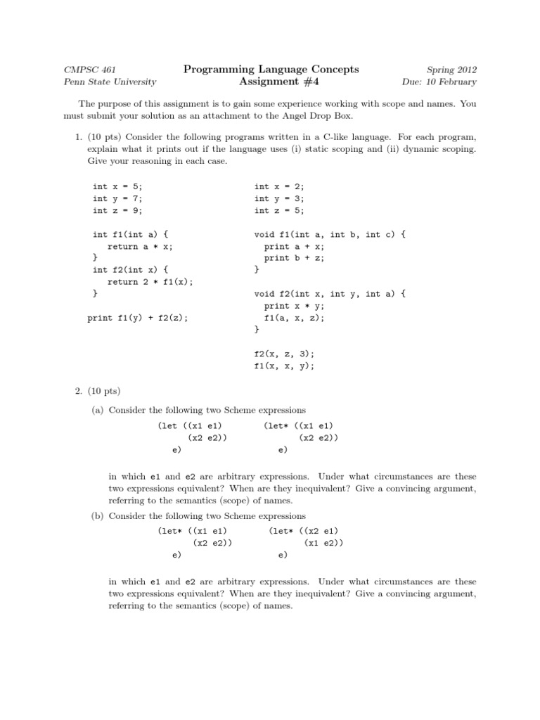 Scope and Names in Programming Languages | PDF | Computers