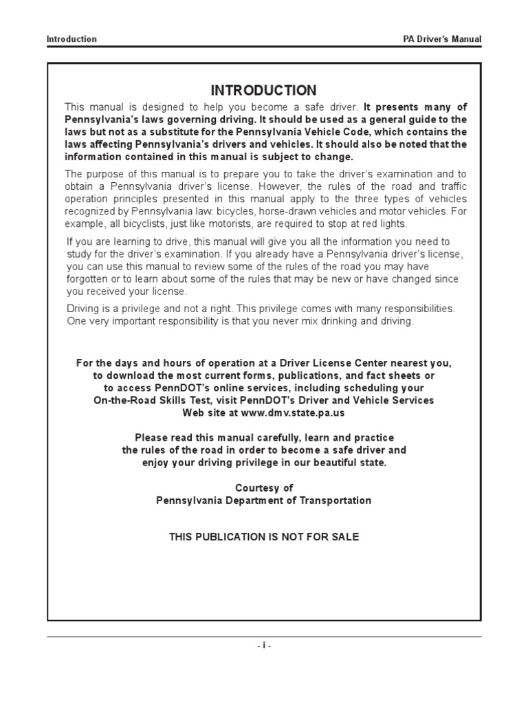 PA Driver's Manual [2011] Traffic Traffic Light