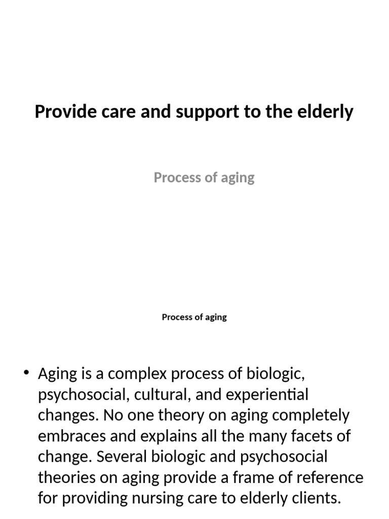 Elderly Care: Understanding Aging Changes | PDF