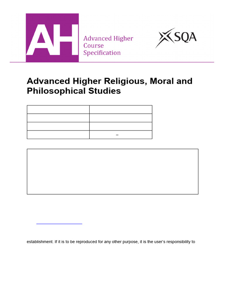 Higher RMPS Course Specification 2024-25 | PDF | Knowledge | Religious ...