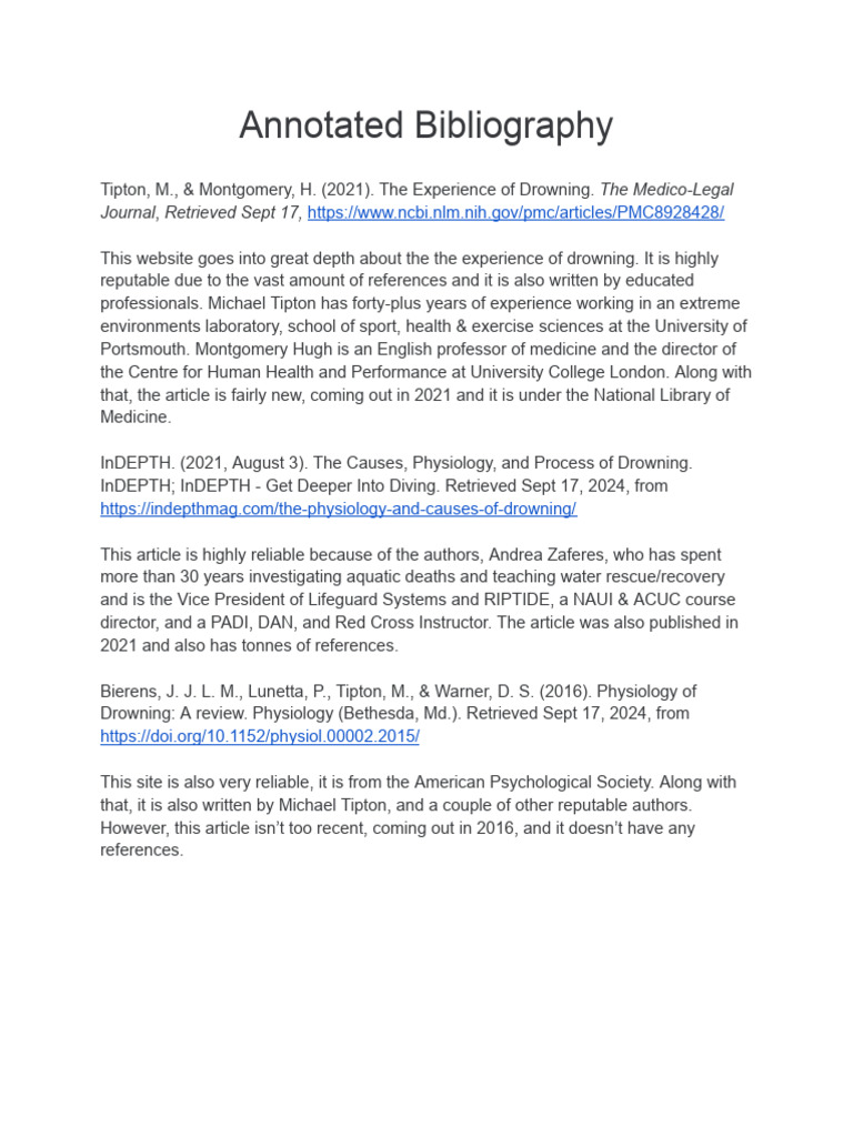 Annotated Bibliography | PDF