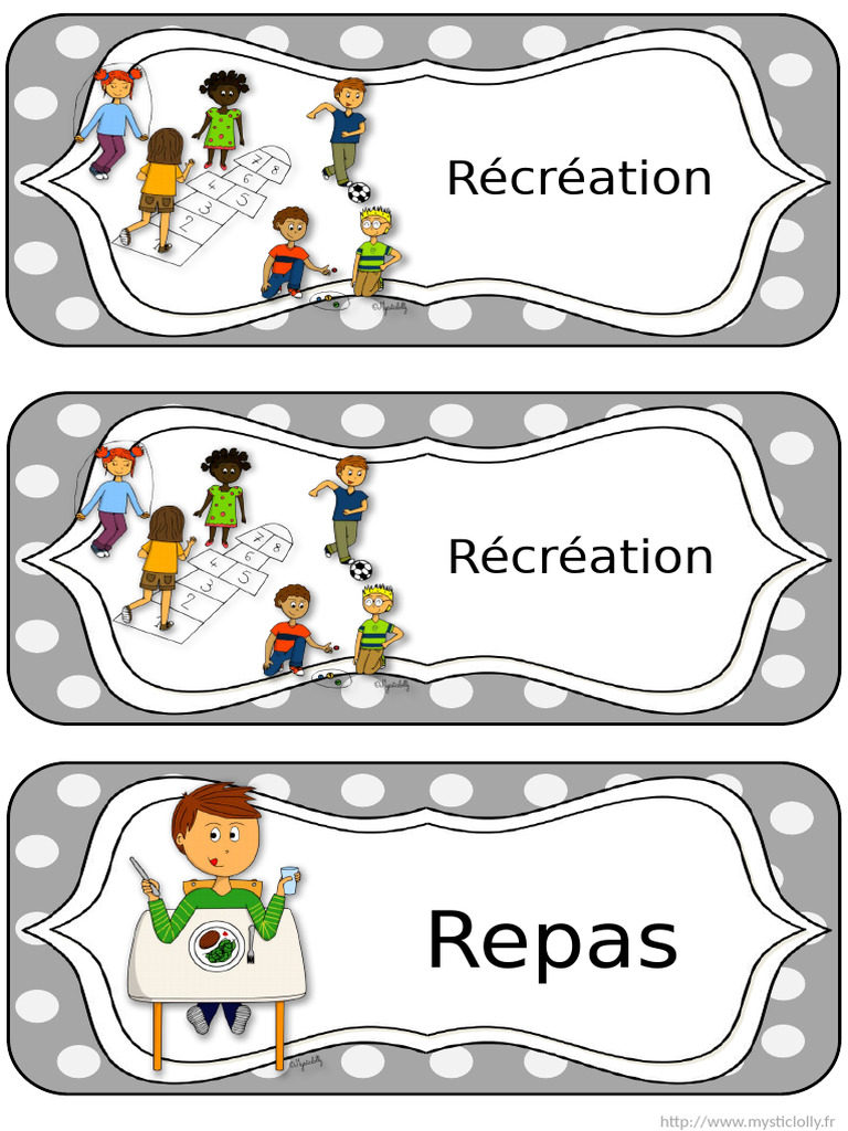 Étiquettes Programme du Jour Cycle 3 | PDF