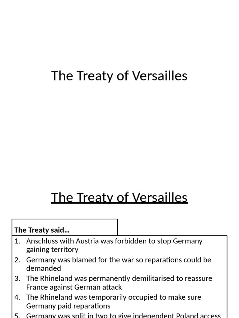 The Treaty of Versailles | PDF