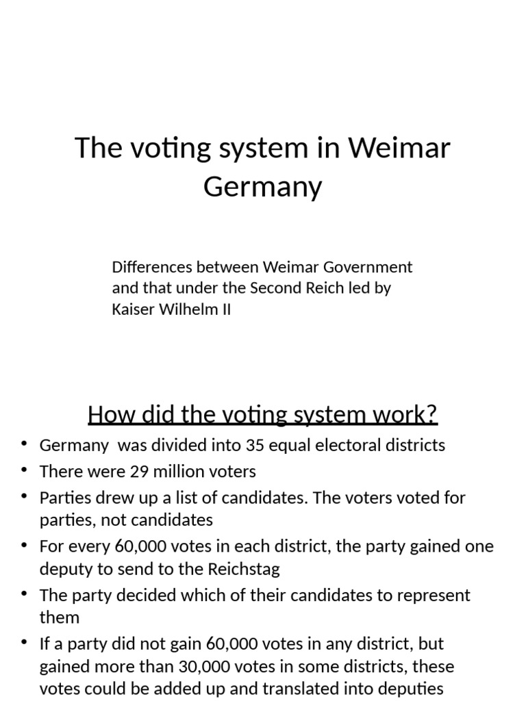 Weimar Germany's Voting System Explained | PDF | Weimar Republic ...