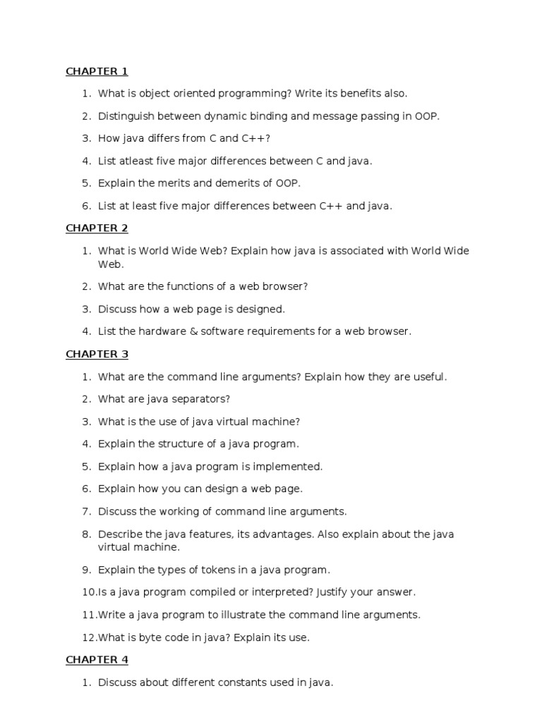 Java Exercises With Solution