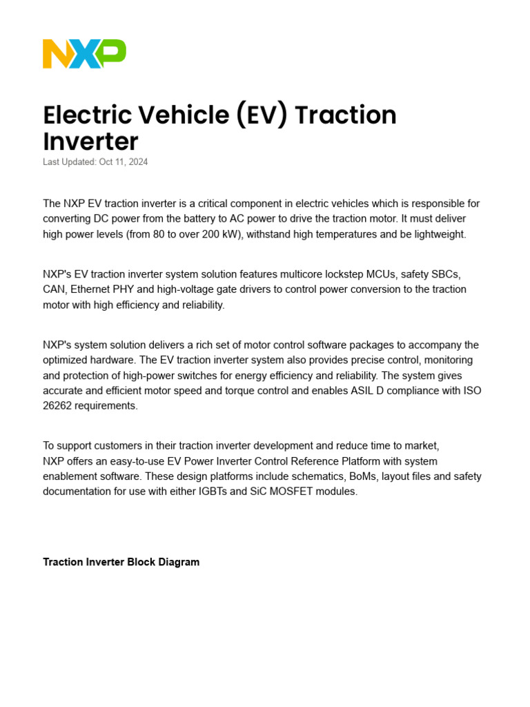 ElectricVehicleEVTractionInverter - EV POWER INVERTER | PDF | Power ...
