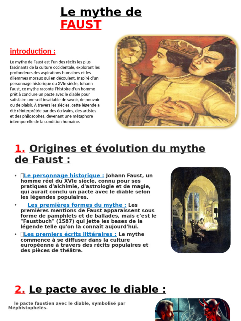 Le Mythe de Faust : Pacte et Rédemption | PDF | Faust | Faust (Goethe)