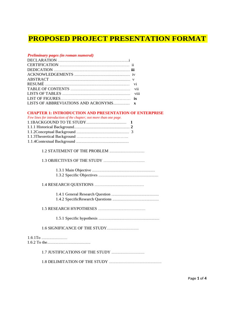 Project Format For Engineering and Social Sciences-Adapted by Eschosys ...