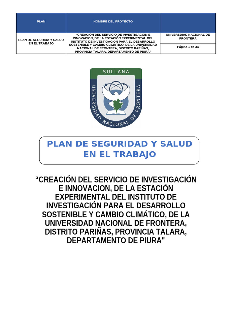Plan de Seguridad y Salud en Obra | PDF | Seguridad y salud ocupacional ...