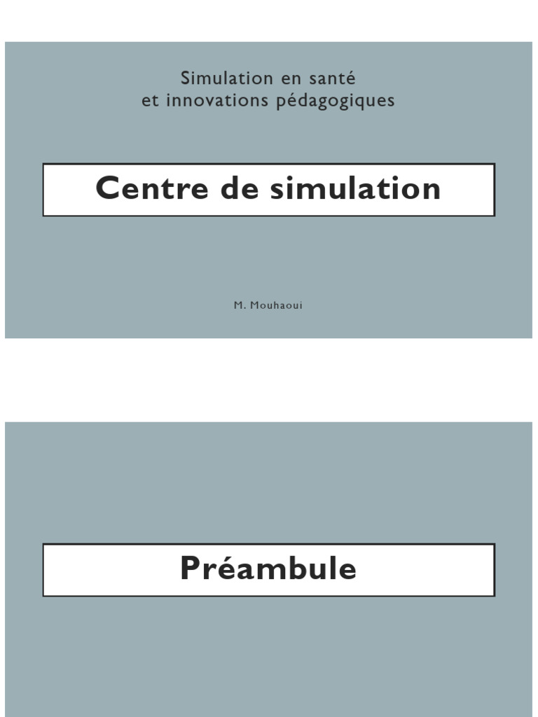 Création et gestion d'un centre de simulation | PDF | Pédagogie | Plan ...