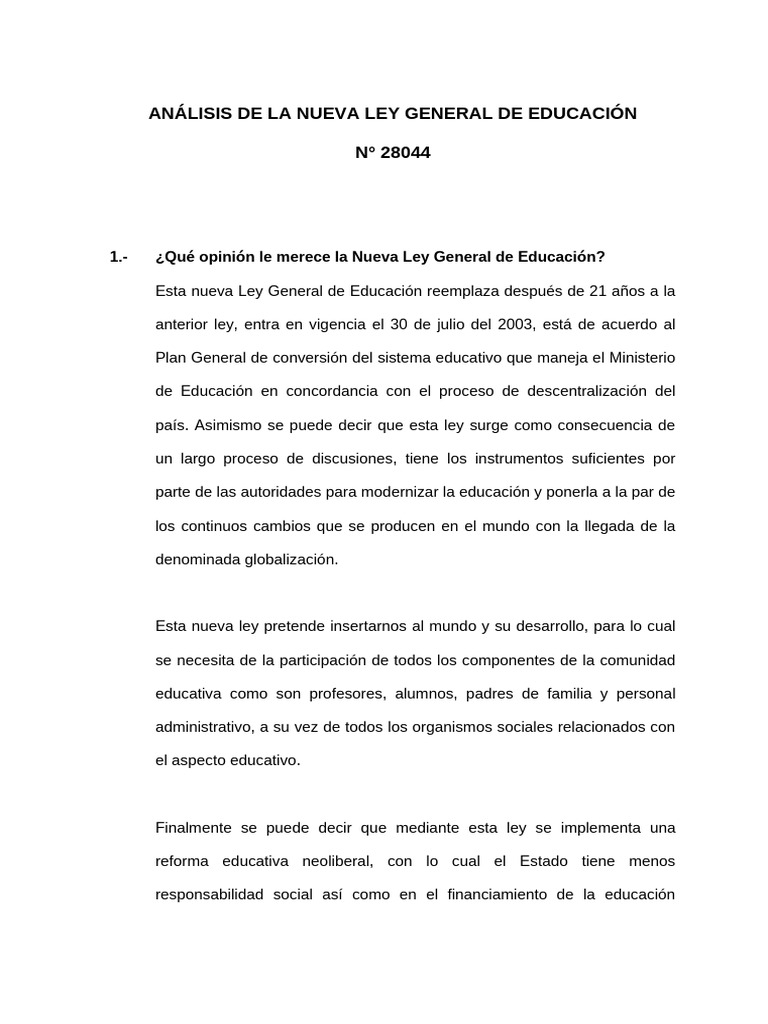 Nueva Ley General de Educación | PDF | Enseñando | Maestros