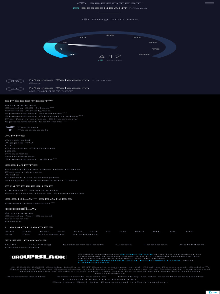 SPEEDTEST D OOKLA LE TEST DE VITESSE DE CONNEXION GLOBAL visual data 2