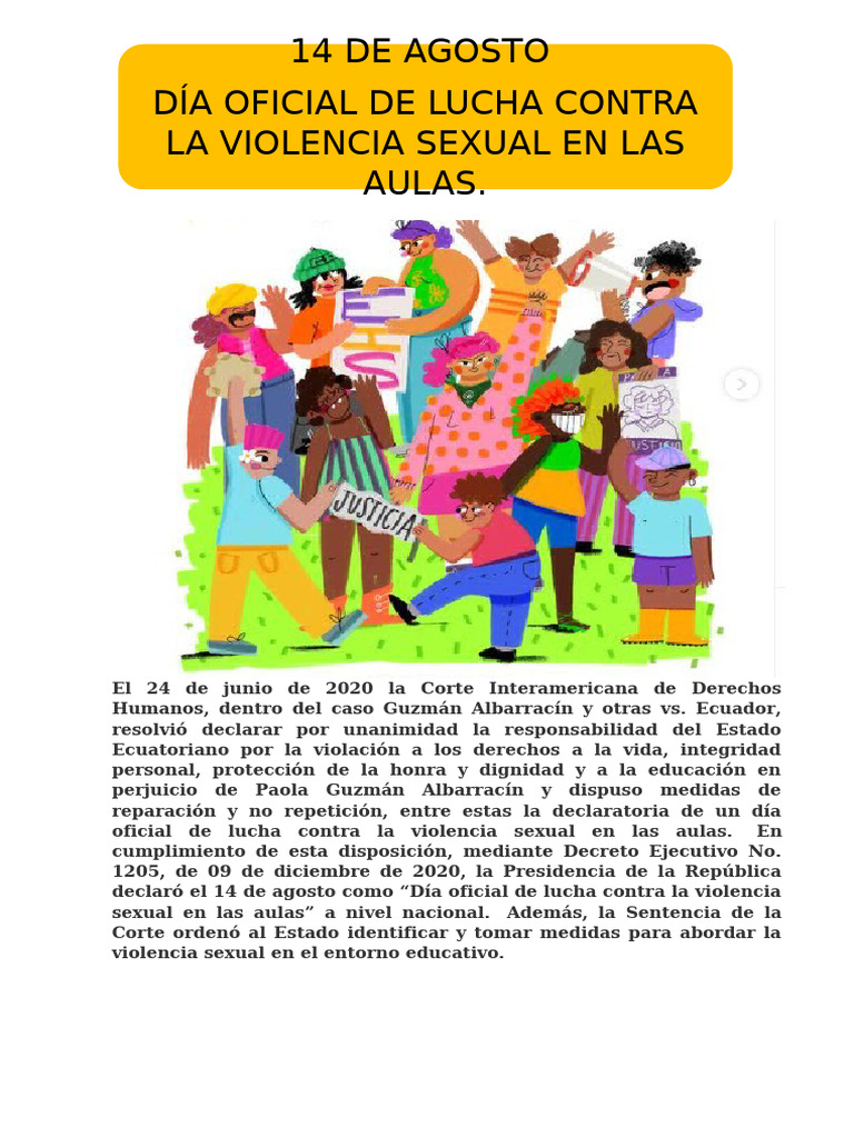 Día contra la violencia sexual en aulas | PDF | Violencia | Observador ...