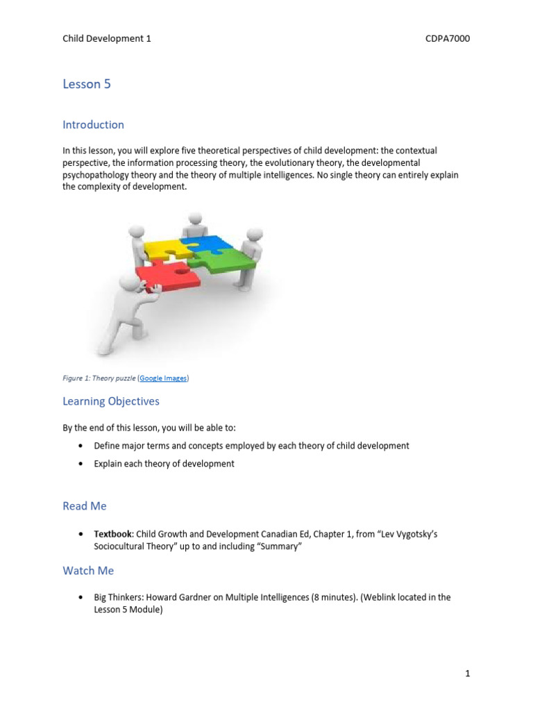 CDPA7000 Lesson 5 - S22 Child Development | PDF | Child Development ...