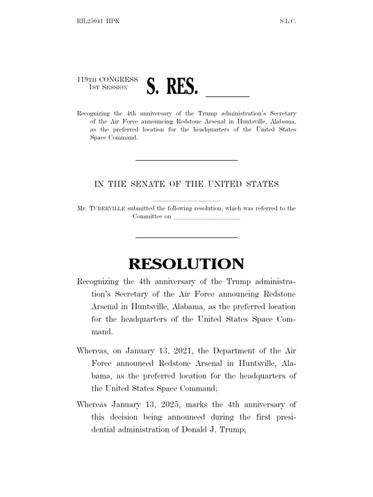4th Anniversary of Space Command HQ Decision | PDF | Huntsville ...