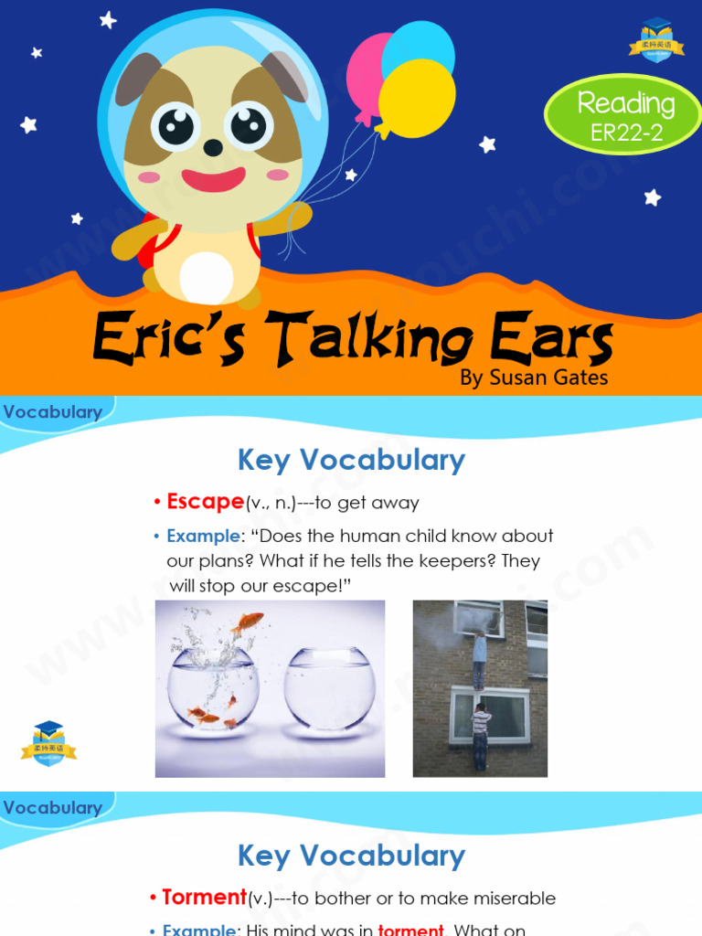 Eric's Talking Ears: Vocabulary & Comprehension | PDF | Vocabulary
