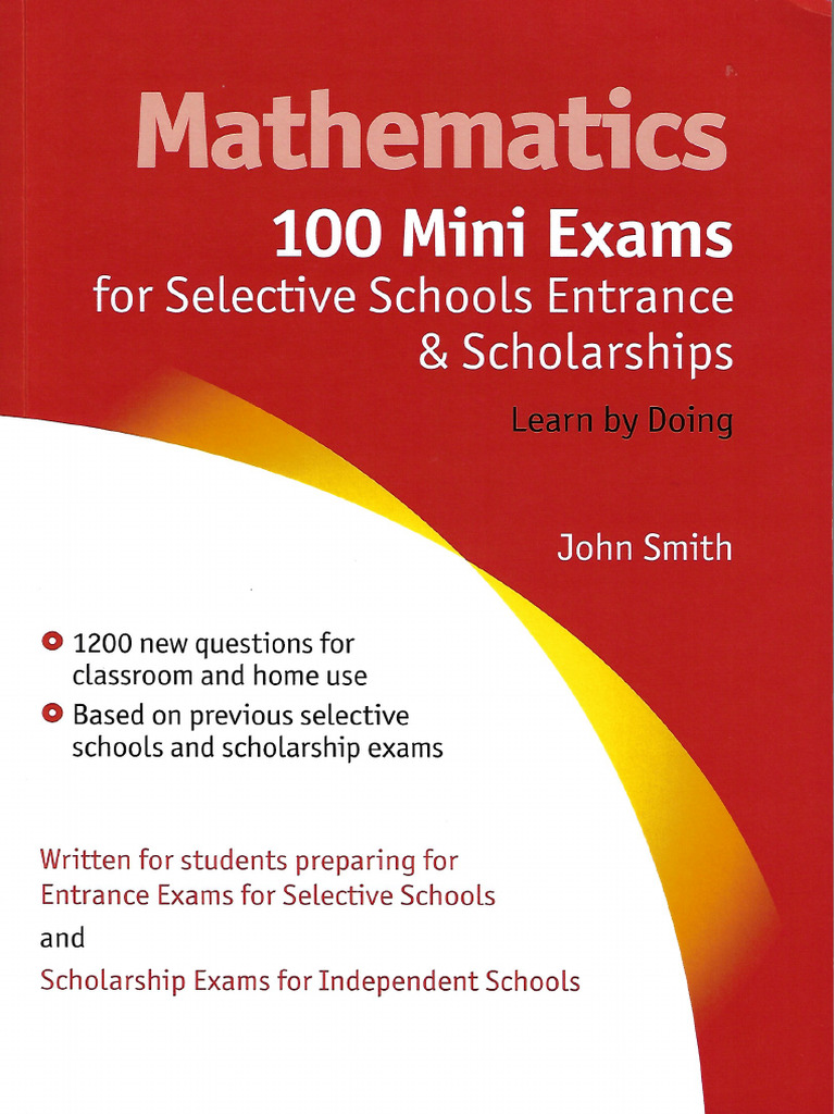 Mathematics 100 Mini Exams For Selective Schools Entrance ...