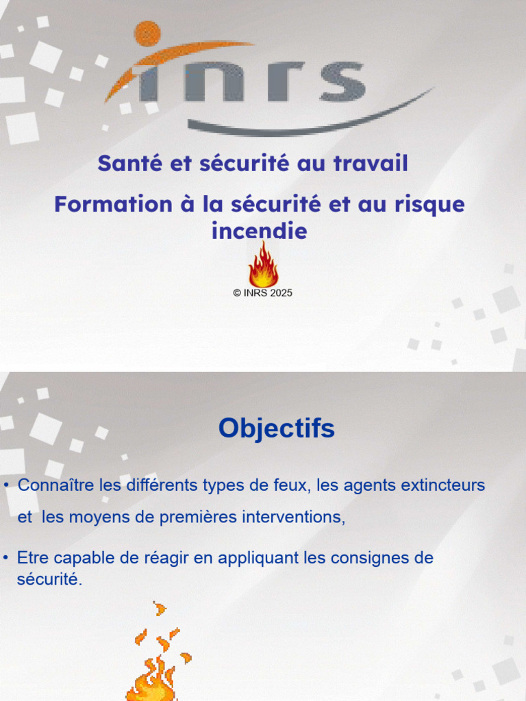 Formation INRS sur le risque incendie | PDF | La combustion | Combustible