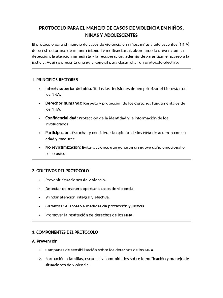 Protocolo Integral de Violencia en NNA | PDF | Cuidado de la salud ...