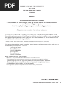 AP LANG Synthesis Essay Practice Exam 2
