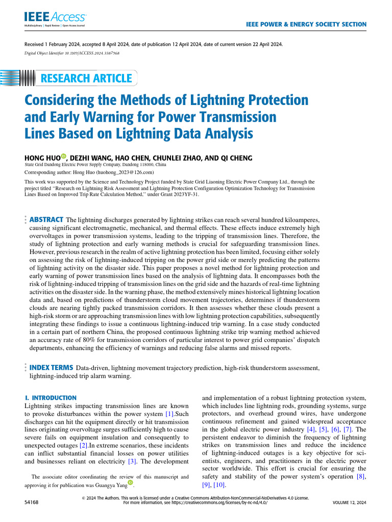 Considering The Methods of Lightning Protection and Early Warning For ...