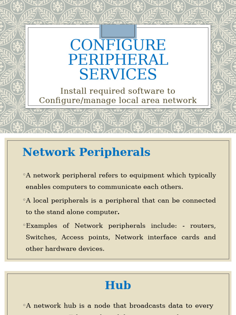 Configure Peripheral Services | PDF | Computer Network | Ip Address