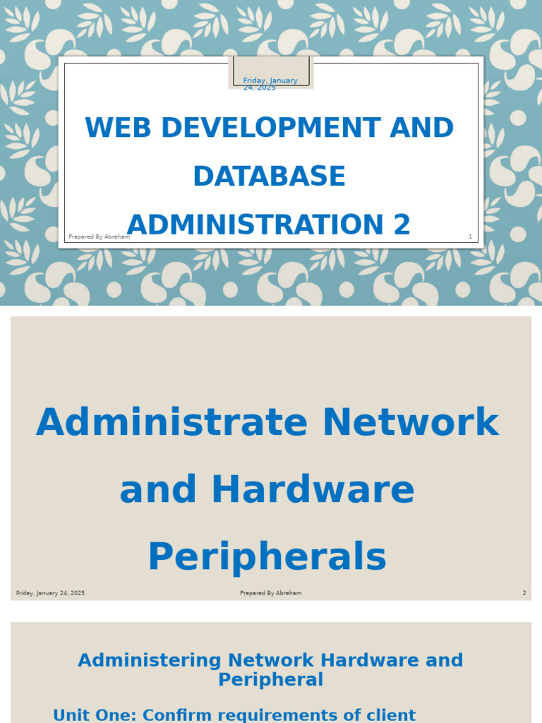 Administrate Network and Hardware Peripherals | PDF | Network Topology ...