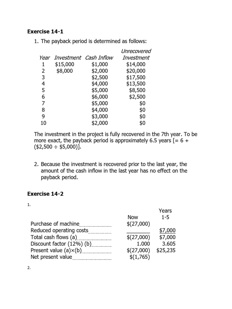 Investment Analysis and Cash Flow Calculations | PDF | Net Present ...