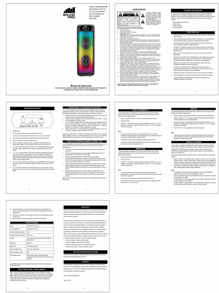 NDS 4504 Spanish Manual | PDF