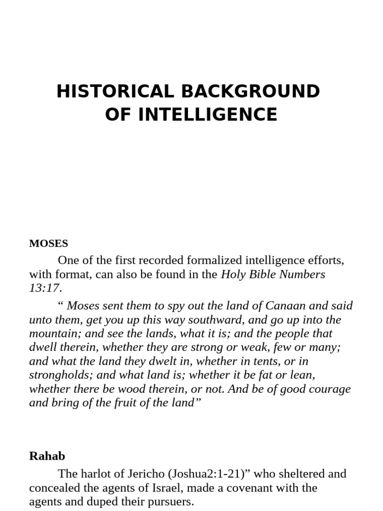 Historical Overview of Intelligence | PDF | Espionage | National Security